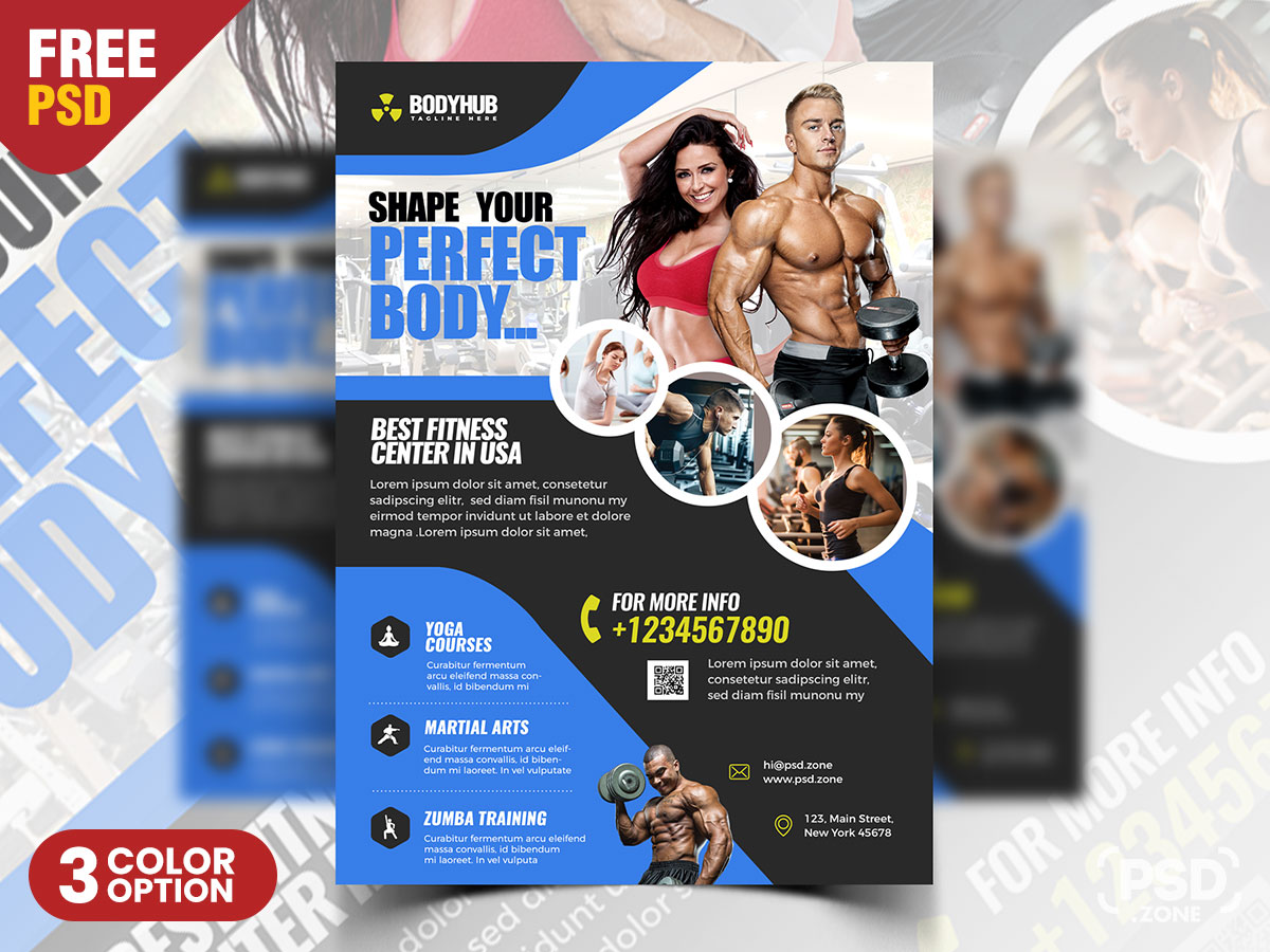 Free Personal Trainer Fitness PSD Flyer Template - Freebie