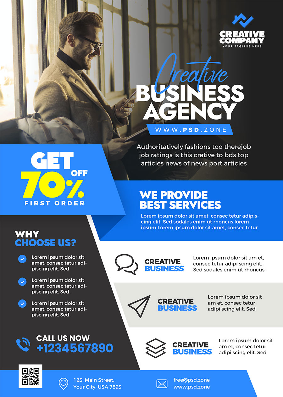 Clean Modern Corporate Business Flyer Psd Psd Zone