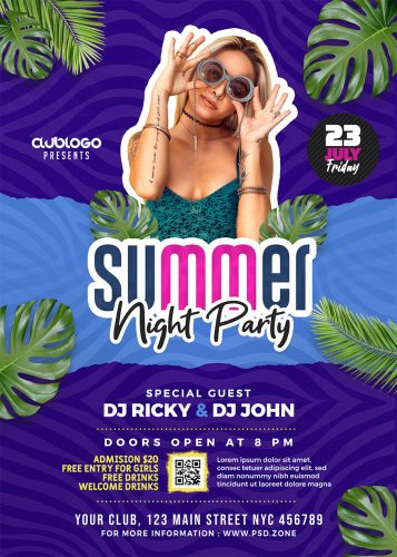 Creative Summer Party Flyer PSD Template - PSD Zone