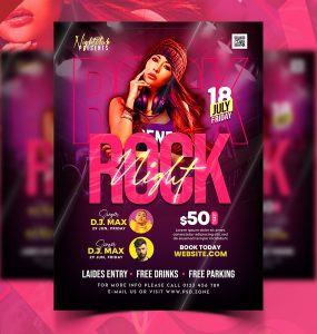 Night Club Rock Music Party Flyer PSD