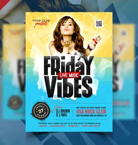 Nightclub Friday Party Flyer PSD Template