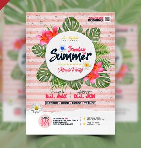 Sunday Summer Music Party Flyer PSD