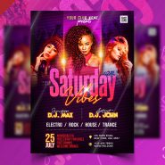 Nightclub Saturday Night Party Flyer PSD