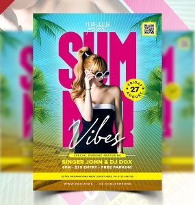 Summer Vibes Party Flyer PSD
