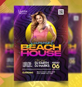 Summer Beach House Party Flyer PSD