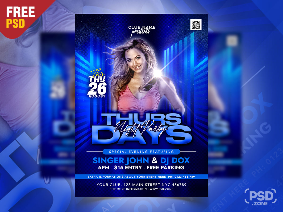 Nightclub Saturday Night Party Flyer PSD - PSD Zone