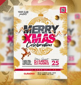 Merry Xmas Party Event Flyer PSD