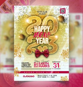 New Year 2023 Party Flyer PSD