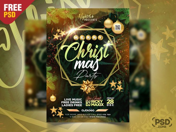 Christmas Club Event Party Flyer PSD - PSD Zone