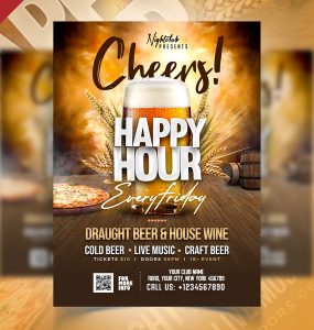 Happy Hour Club Party Flyer PSD