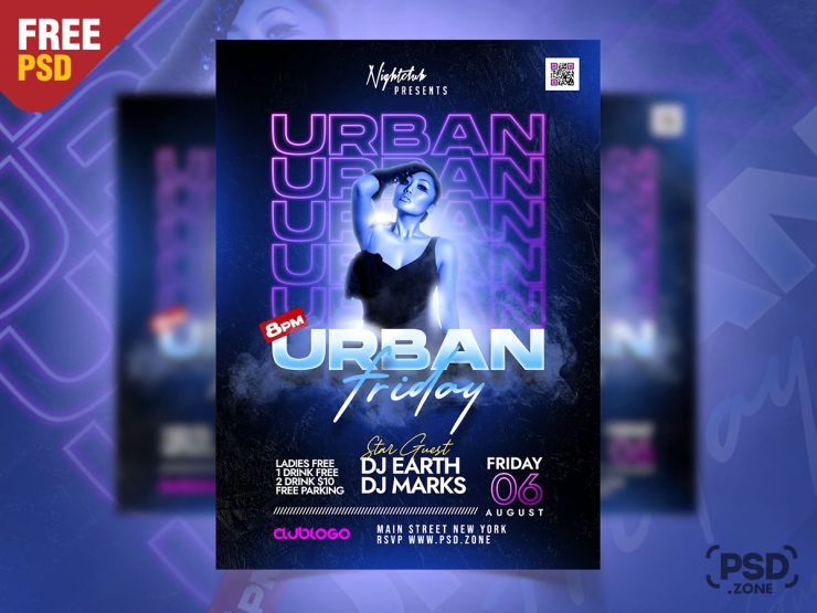 Urban Friday Party Flyer PSD Template