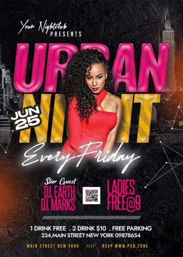 Urban Ladies Night Party Flyer PSD - PSD Zone