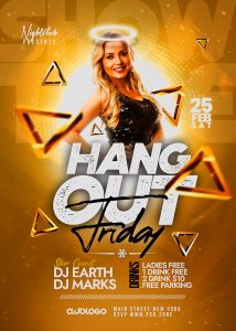Friday Hangout Party Flyer PSD