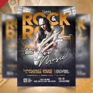 Rock and Roll Live Event Flyer PSD