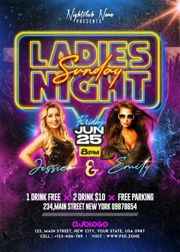 Weekend Ladies Night Club Party Flyer PSD - PSD Zone