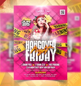 Hangover Full Night Party Flyer PSD