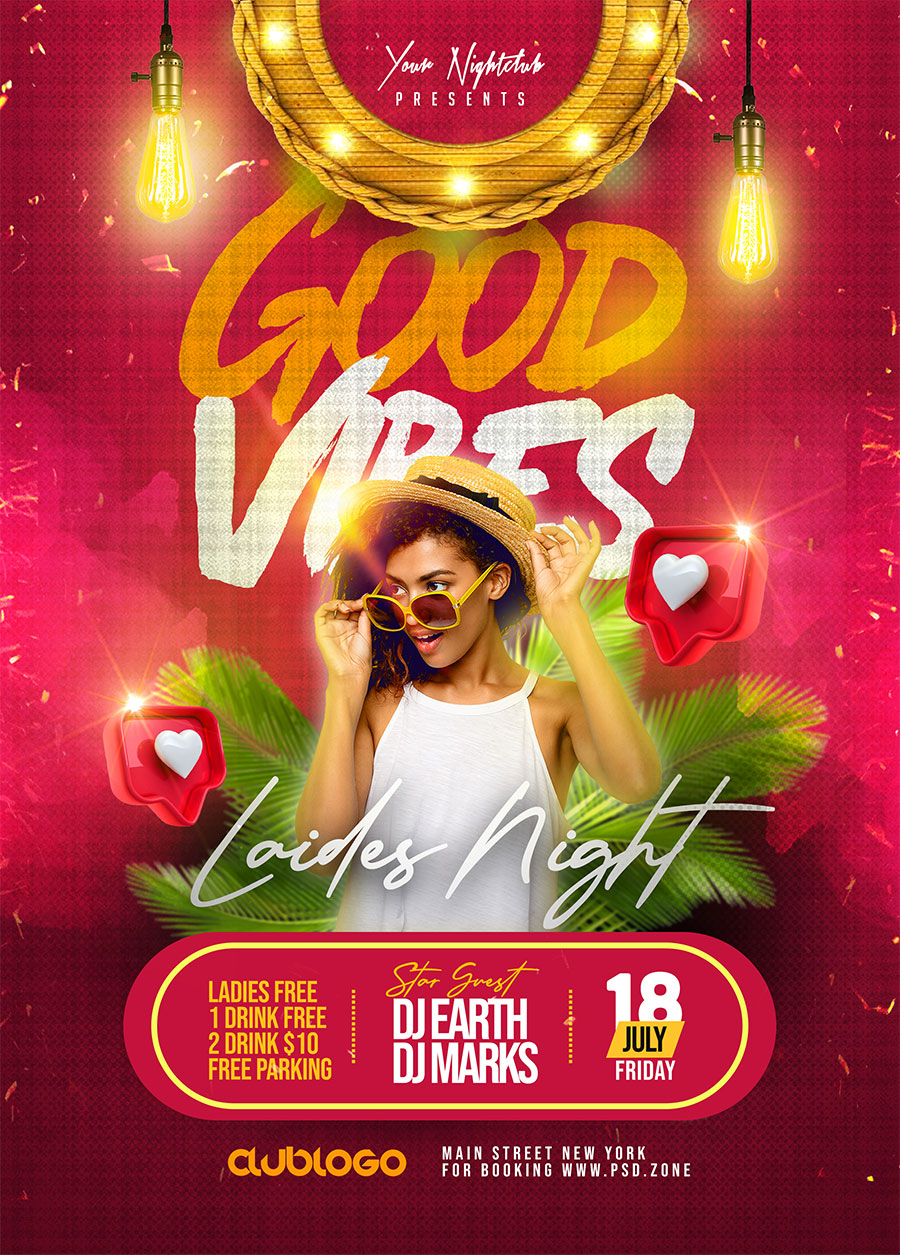 Crazy Night Club Party Flyer PSD Preview   PSD Zone