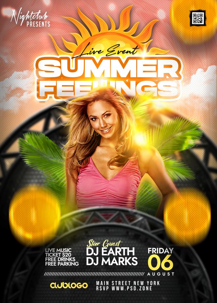 Summer Season Live Event Party Flyer PSD