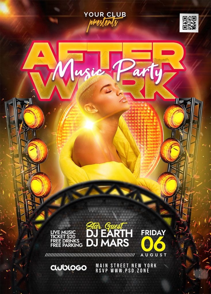 Weekend Music Party Flyer Design PSD