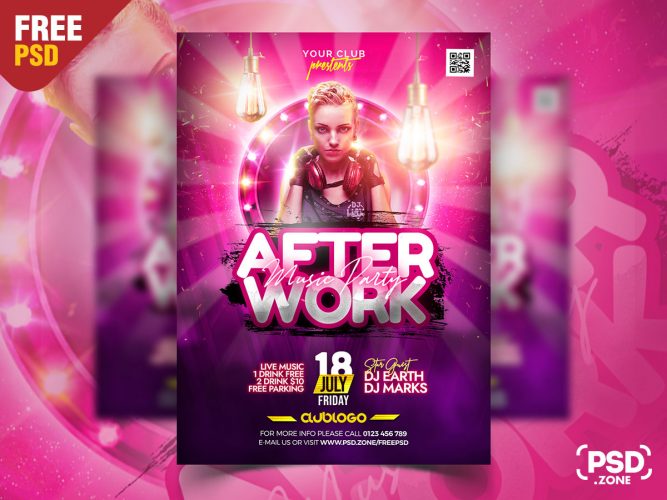 Weekend Night Club Event Party Flyer PSD