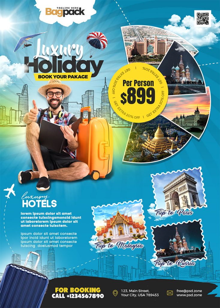 Holiday Travel Business Flyer PSD Template