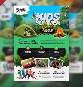 Kids Summer Camp Flyer PSD Template
