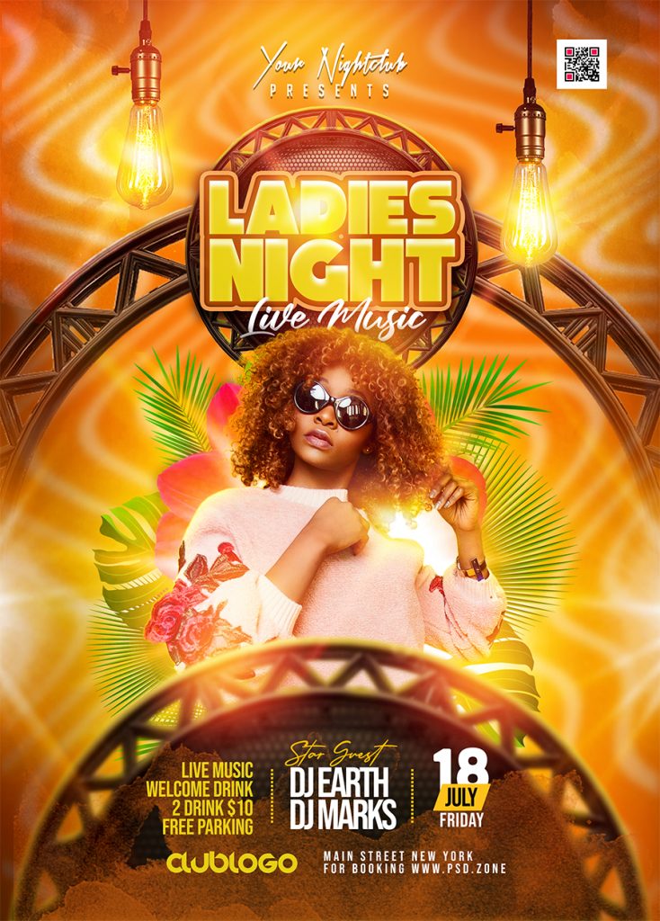 Ladies Night Club Party Flyer PSD Template