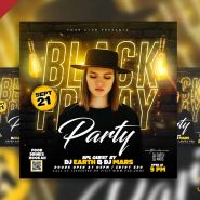 Black Friday party social media post PSD