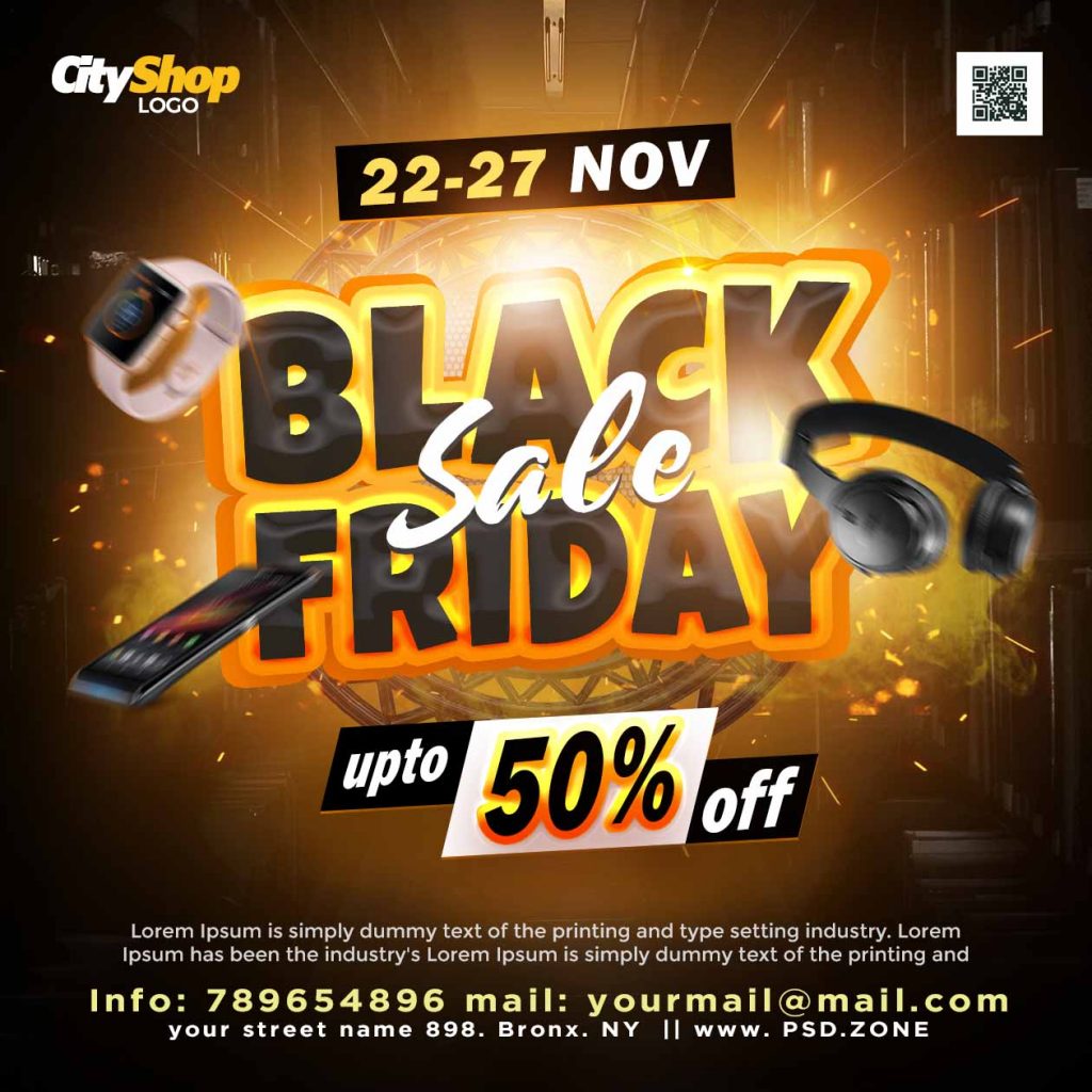 Black Friday sale social media post PSD