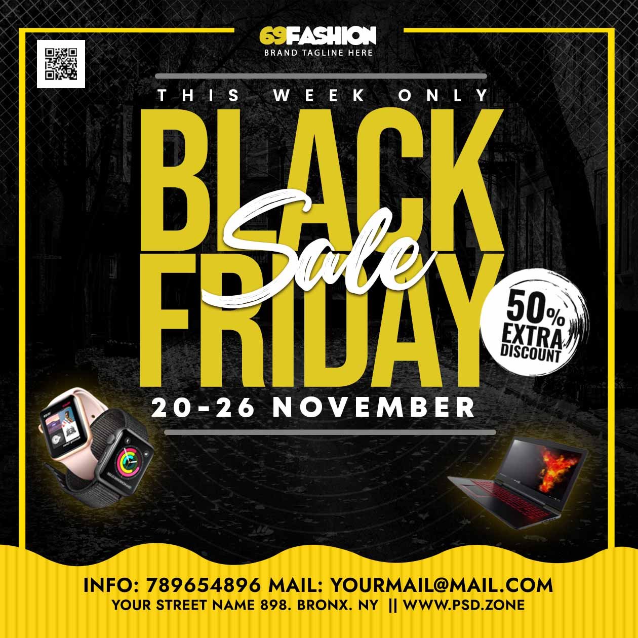 Black Friday season sale social media post PSD PSD Zone