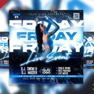 Friday Live Event Party Social Media Post PSD