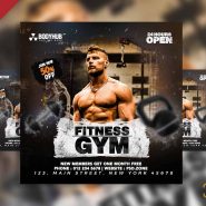 Fitness gym promotional social media post PSD