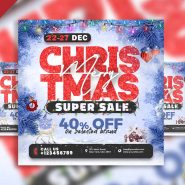 Merry christmas super sale social media post PSD