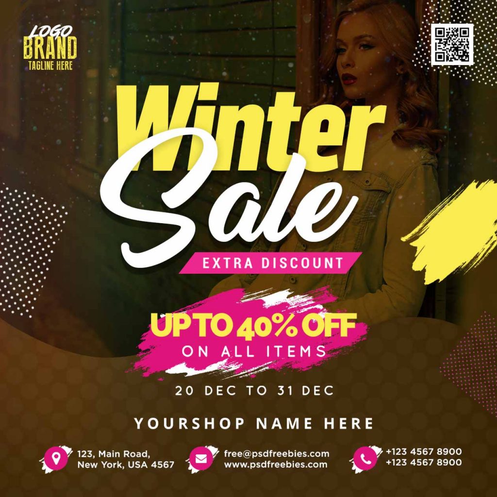 Winter Sale social media post PSD