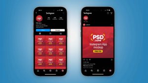Instagram 2024 Profile and post mockup PSD