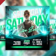 Saturday live event party social media post PSD