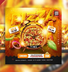 Pizza restaurant social media post PSD