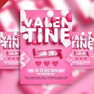 Valentines day Sale flyer PSD