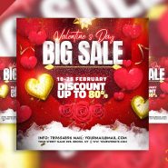 Valentines day big sale social media post PSD