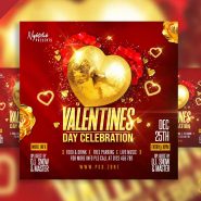 Valentines day celebration party social media post PSD