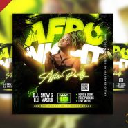 Afro night after party social media post PSD