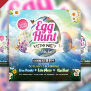 Easter celebration party social media post PSD