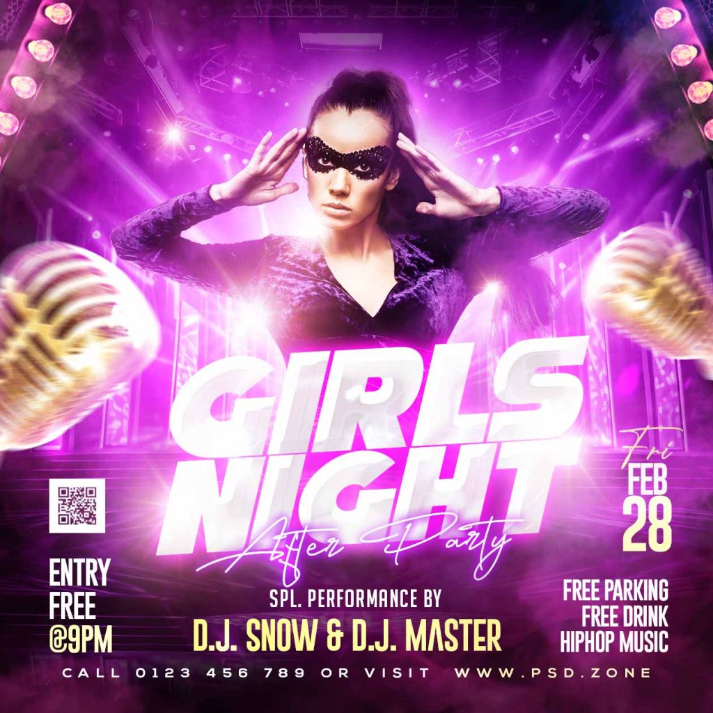 Girls night after party social media post PSD - PSD Zone