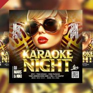 Karaoke night party social media post PSD