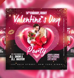 Valentines day special event party social media post PSD