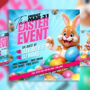 Easter event party social media post PSD