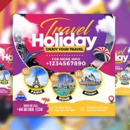 Travel holiday packages social media post PSD