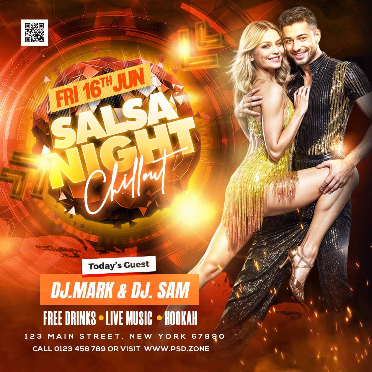 Salsa night chillout party social media post PSD – PSD Zone