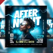 After night party event social media post PSD